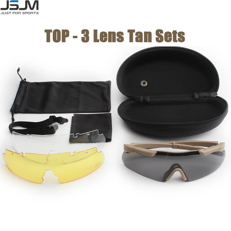 Lunettes de Protection Tactiques Demi-Monture, Kit 3 Verres, Vert, Noir ou Sable, vue 6