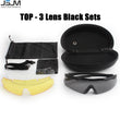 Lunettes de Protection Tactiques Demi-Monture, Kit 3 Verres, Vert, Noir ou Sable