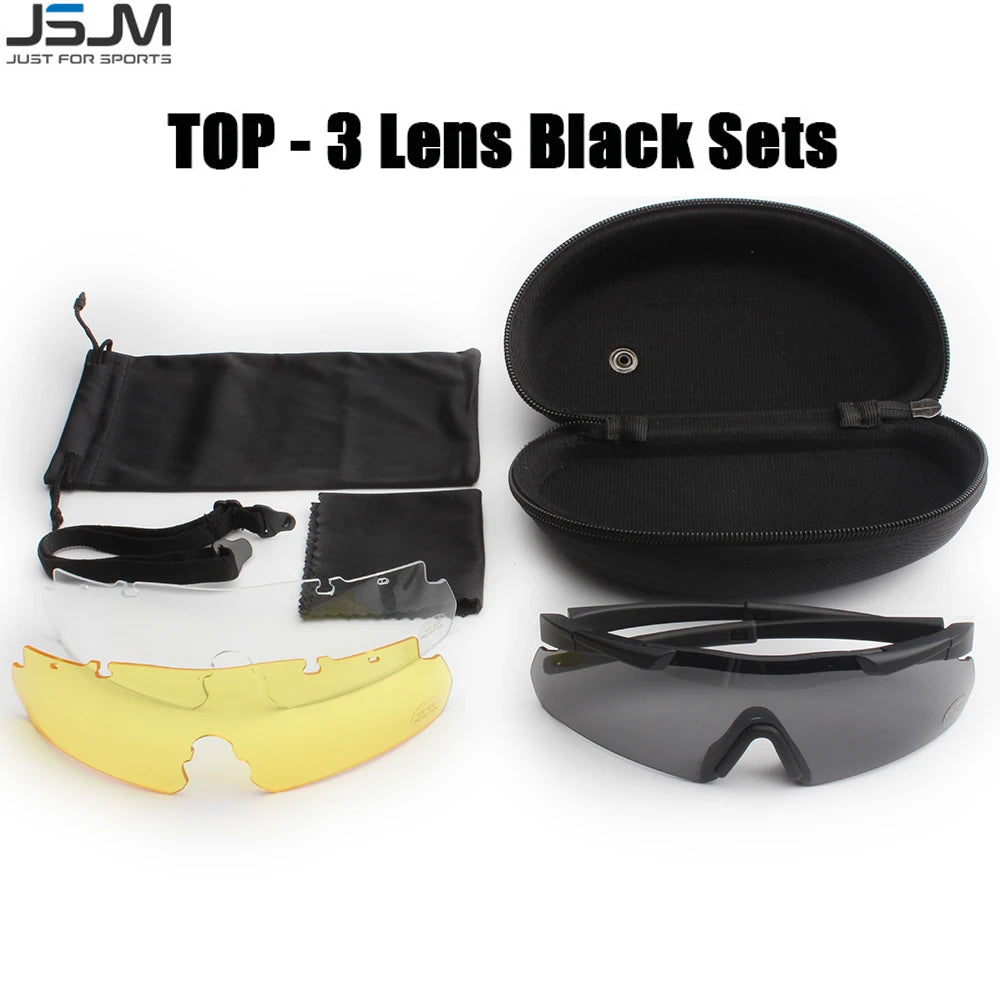 Lunettes de Protection Tactiques Demi-Monture, Kit 3 Verres, Vert, Noir ou Sable, vue 5