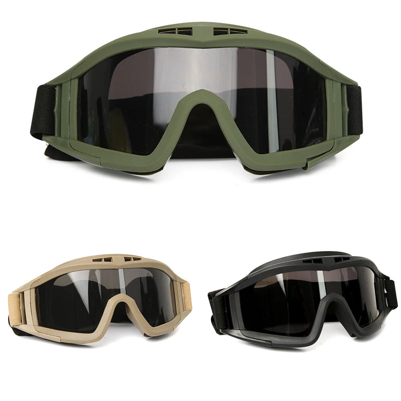 Lunettes de Protection Tactiques Demi-Monture, Kit 3 Verres, Vert, Noir ou Sable, vue 8