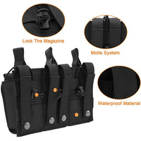 Porte-Chargeur Triple MOLLE Nylon 1000D, 3 Chargeurs de Fusil et 3 de Pistolet, vue 4