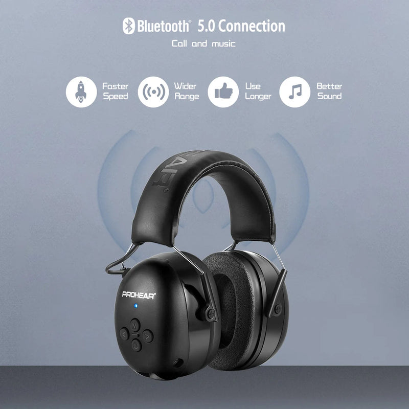 Casque Anti-Bruit Bluetooth 5.0 Rechargeable avec Prise AUX, Orange ou Noir, vue 5