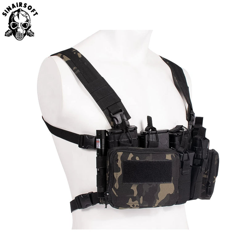 Gilet Tactique Chest Rig en Nylon 500D Démontable, Bretelles Réglables, 0,52 kg, vue 3
