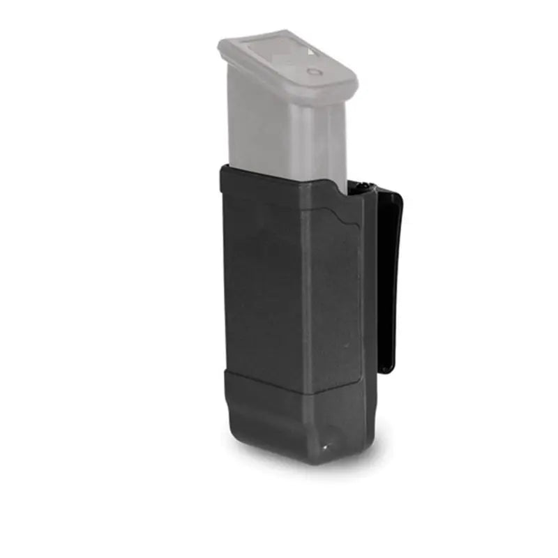 Porte-Chargeur Simple Rigide en Polymère Noir, Clip de Ceinture, 9 mm