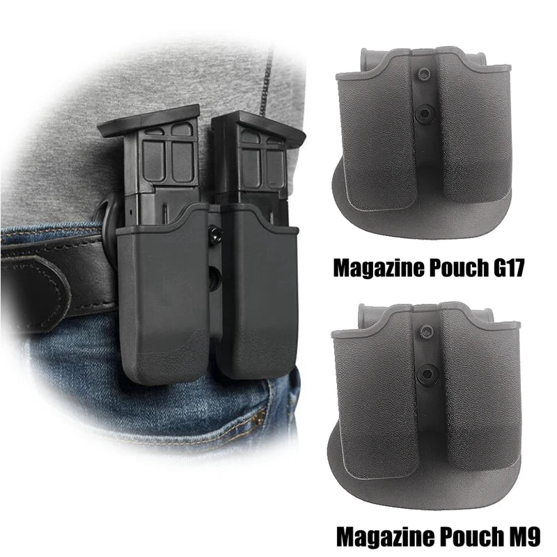 Porte-Chargeur Double Rigide à Palette pour Pistolet 9 mm et .40, Rotatif