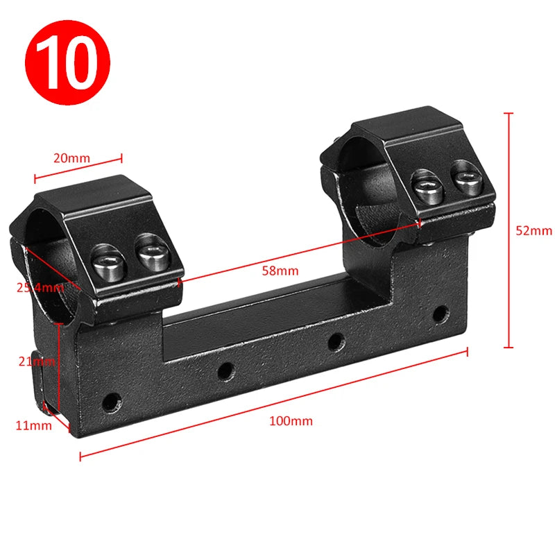 Montage de Lunette Monobloc pour Rail 11 mm, Colliers 25,4 ou 30 mm, 14 Modèles, vue 19