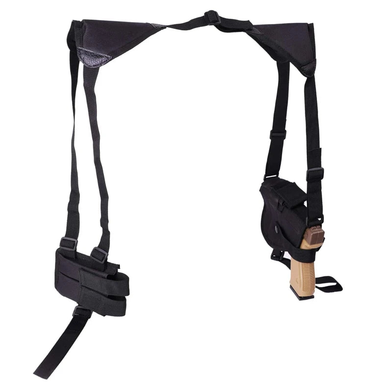 Holster d'Épaule Droitier en Nylon avec Double Porte-Chargeur, Trois Coloris