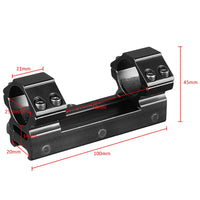 Montage de Lunette Monobloc pour Rail 20 mm, Colliers 25,4 ou 30 mm, Base 100 mm, Noir, 6 Modèles, vue 2