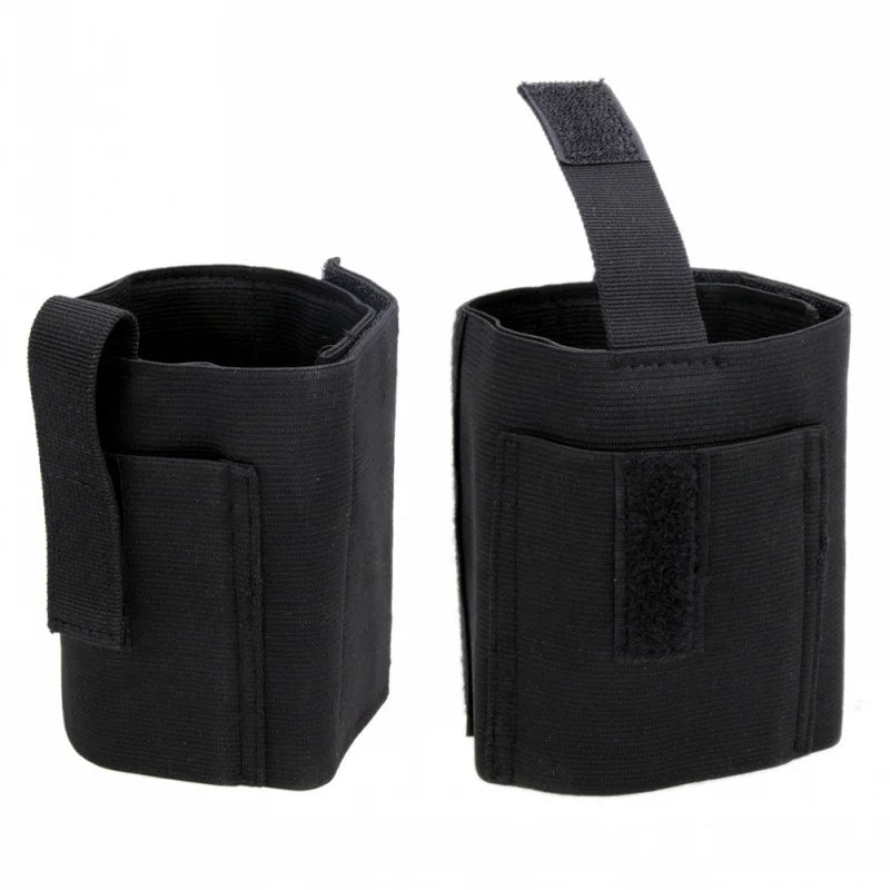Holster de Cheville Noir Auto-Agrippant, Droitier ou Gaucher, 40 x 13 cm