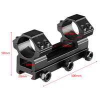 Montage de Lunette Monobloc pour Rail 20 mm, Colliers 25,4 ou 30 mm, Base 100 mm, Noir, 6 Modèles, vue 3