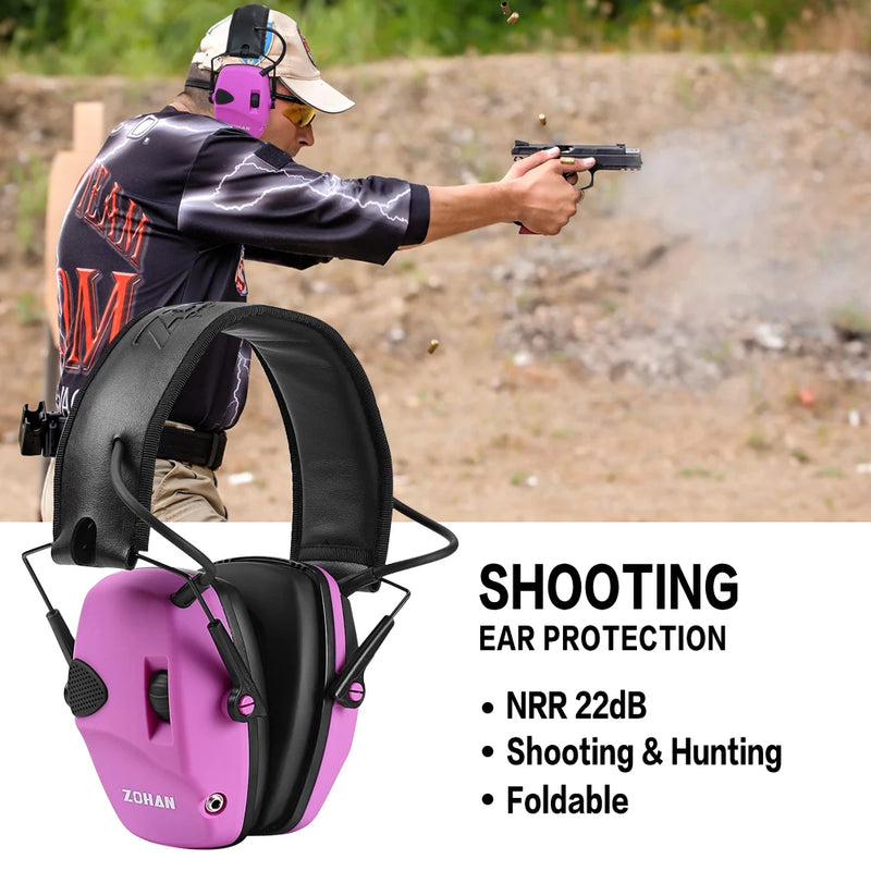 Casque Anti-Bruit Électronique Pliable, Rose, Turquoise ou Marron, avec ou sans Étui, vue 12