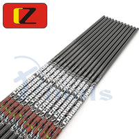Tubes de Flèches Carbone Noir Brillant, Diamètre Intérieur 4,2 ou 6,2 mm, Spine 300 à 1100, Lot de 12, vue 3