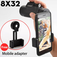 Monoculaire 8x32, 8x42 ou 10x42 Noir, Prisme BAK4 FMC, Adaptateur Smartphone, vue 6