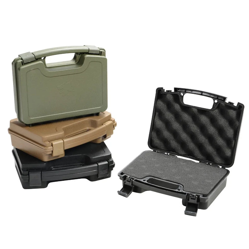 Mallette Arme de Poing Compacte à Mousse Alvéolée, Noire, Vert Armée ou Beige Sable, 26 cm