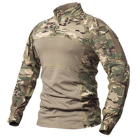 Chemise de Combat Camouflage Stretch à Col Montant et Quart de Zip, Homme, vue 7