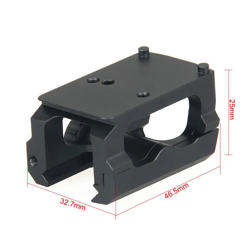 Rehausse pour Viseur Point Rouge Compact, Rail Picatinny, Serrage à Molette, Noire