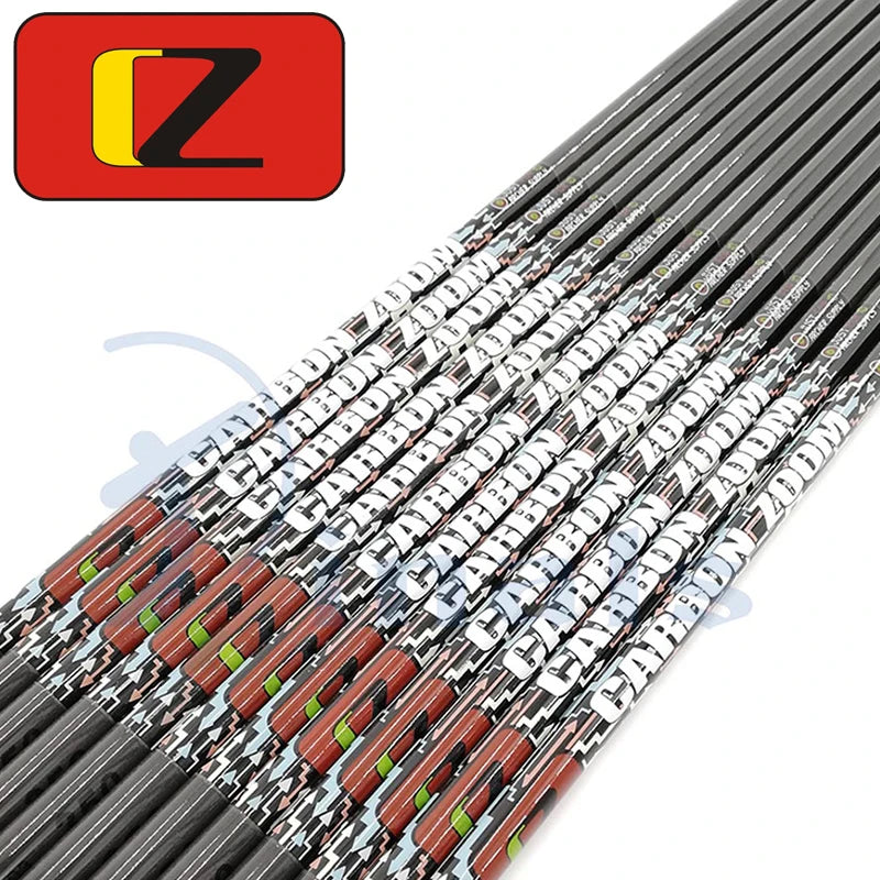 Tubes de Flèches Carbone Noir Brillant, Diamètre Intérieur 4,2 ou 6,2 mm, Spine 300 à 1100, Lot de 12, vue 4