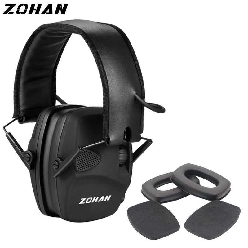 Casque Anti-Bruit de Tir Électronique avec Coussinets de Rechange, Noir ou Vert, vue 2