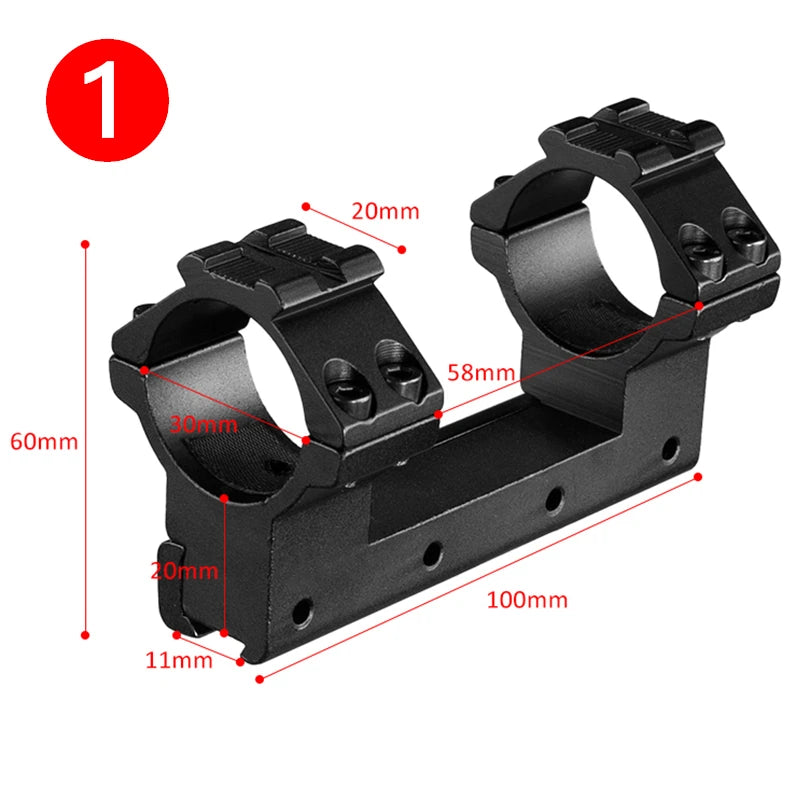 Montage de Lunette Monobloc pour Rail 11 mm, Colliers 25,4 ou 30 mm, 14 Modèles, vue 7