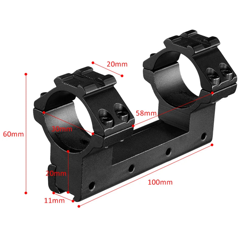 Montage de Lunette Monobloc pour Rail 11 mm, Colliers 25,4 ou 30 mm, 14 Modèles
