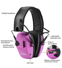 Casque Anti-Bruit Électronique Pliable, Rose, Turquoise ou Marron, avec ou sans Étui
