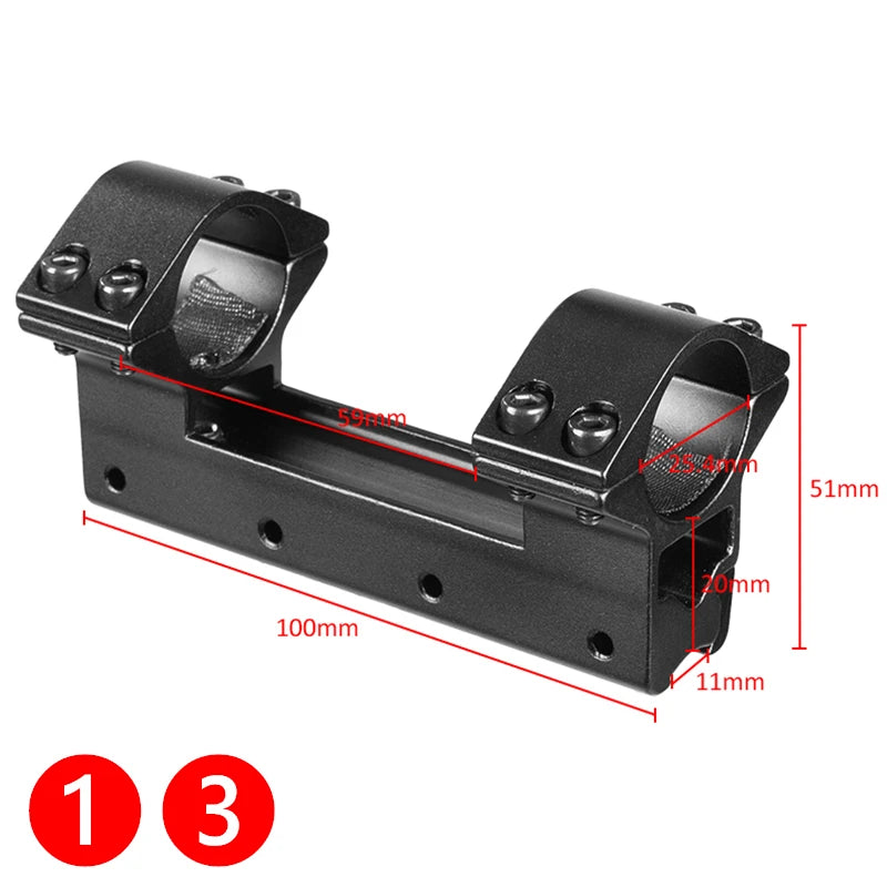 Montage de Lunette Monobloc pour Rail 11 mm, Colliers 25,4 ou 30 mm, 14 Modèles, vue 18