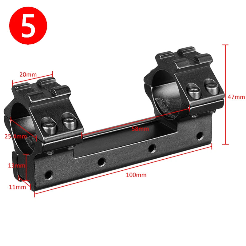 Montage de Lunette Monobloc pour Rail 11 mm, Colliers 25,4 ou 30 mm, 14 Modèles, vue 9