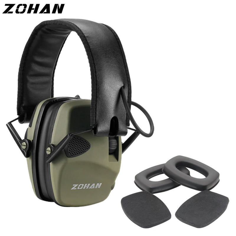 Casque Anti-Bruit de Tir Électronique avec Coussinets de Rechange, Noir ou Vert, vue 3