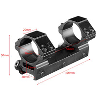 Montage de Lunette Monobloc pour Rail 20 mm, Colliers 25,4 ou 30 mm, Base 100 mm, Noir, 6 Modèles, vue 7