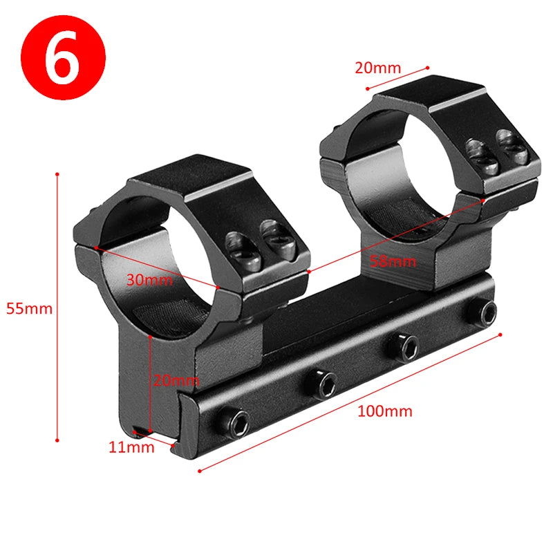 Montage de Lunette Monobloc pour Rail 11 mm, Colliers 25,4 ou 30 mm, 14 Modèles, vue 17