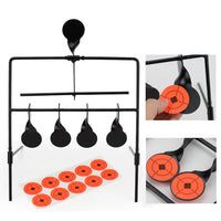 Cible Métallique Auto-Réarmable à 5 Plaques Rotatives, Cadre Acier Noir, 34,5 cm, vue 4