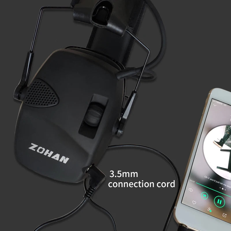 Casque Anti-Bruit de Tir Électronique avec Coussinets de Rechange, Noir ou Vert, vue 8