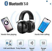 Casque Anti-Bruit Bluetooth 5.0 Rechargeable avec Prise AUX, Orange ou Noir, vue 6