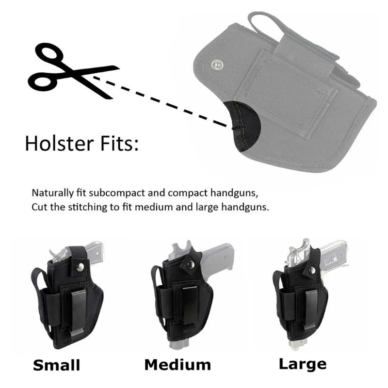 Holster IWB OWB Universel en Nylon avec Poche Chargeur, Noir ou Vert, vue 4