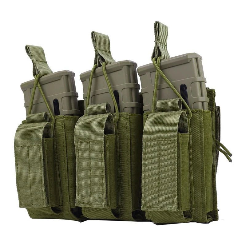 Porte-Chargeur Triple MOLLE Nylon 1000D, 3 Chargeurs de Fusil et 3 de Pistolet, vue 9