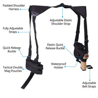 Holster d'Épaule Droitier en Nylon avec Double Porte-Chargeur, Trois Coloris, vue 6