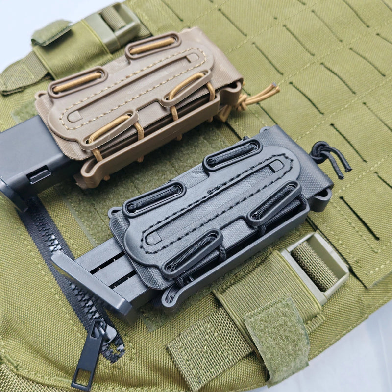 Porte-Chargeur 9 mm Coque Souple TPR et Cordon Élastique, Fixation MOLLE, vue 4