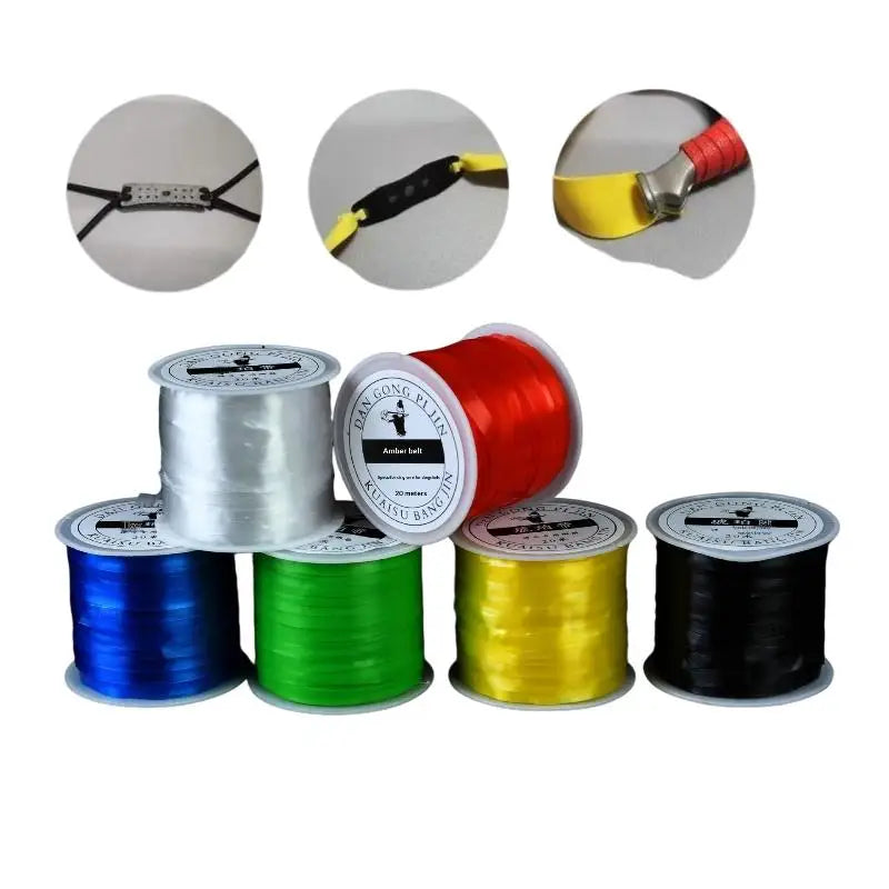 Élastique Plat de Lance-Pierre 5 mm en Bobines de 20 m, Lot de 10, 6 Coloris, vue 4