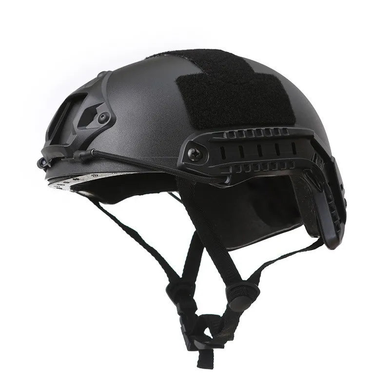 Casque Airsoft Tactique avec ou sans Orifices, Rails Latéraux et Bandes Auto-Agrippantes, vue 4
