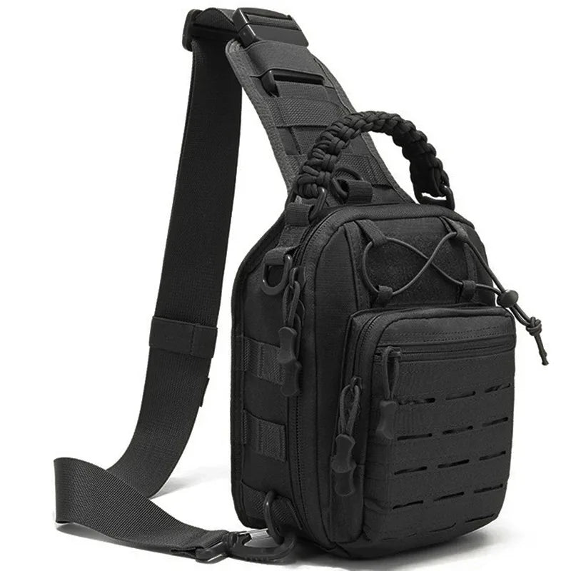 Sac Bandoulière Tactique à Découpe Laser MOLLE, Poignée Tressée, 7 Coloris, vue 8