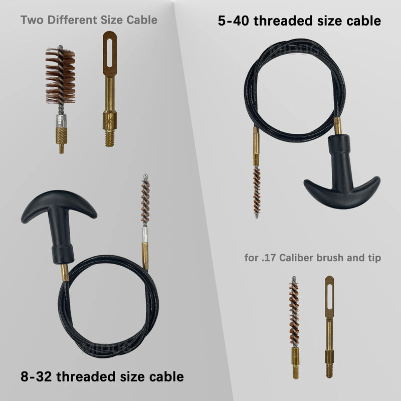 Kit de Nettoyage Arme Multi-Calibres, Étui Zippé, 9 Brosses et 3 Câbles, vue 4