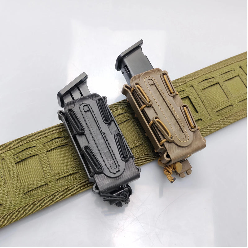 Porte-Chargeur 9 mm Coque Souple TPR et Cordon Élastique, Fixation MOLLE, vue 3