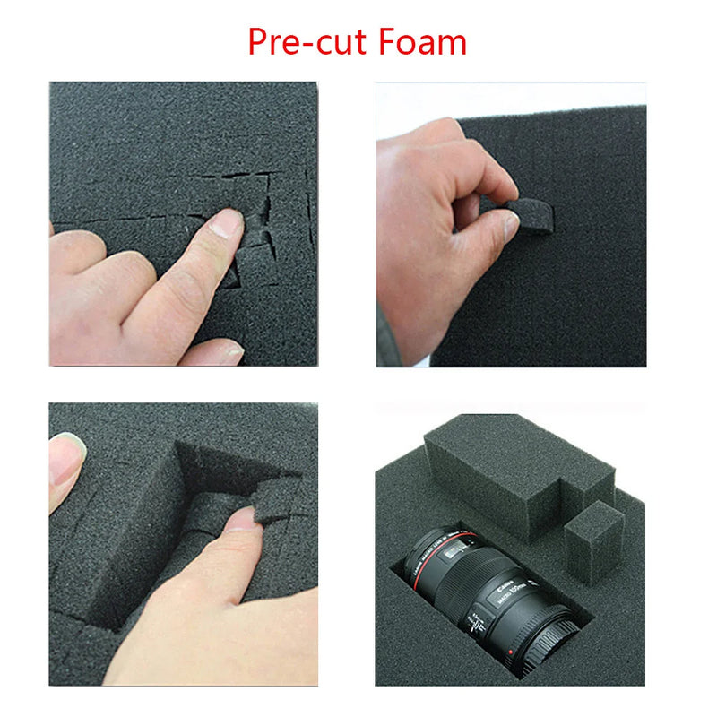 Mallette Arme Rigide en Polypropylène Noir avec Mousse Prédécoupée, 54,5 cm, vue 6