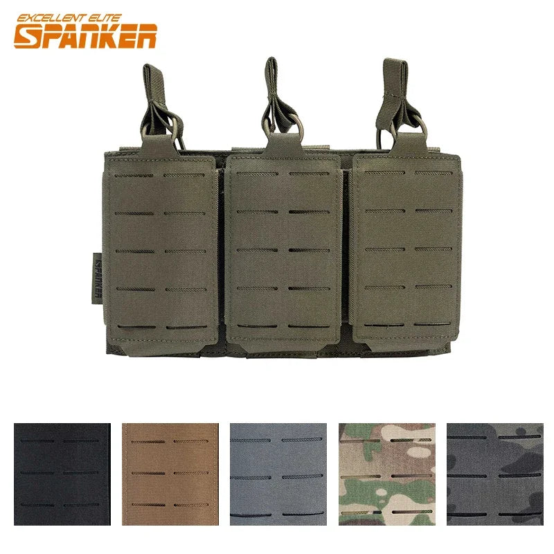 Porte-Chargeurs Triple MOLLE en Nylon pour Fusil, Découpe Laser