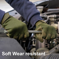 Gants Tactiques de Travail en Nylon Stretch, Paume Antidérapante, Noir ou Vert Armée, S à XL, vue 5