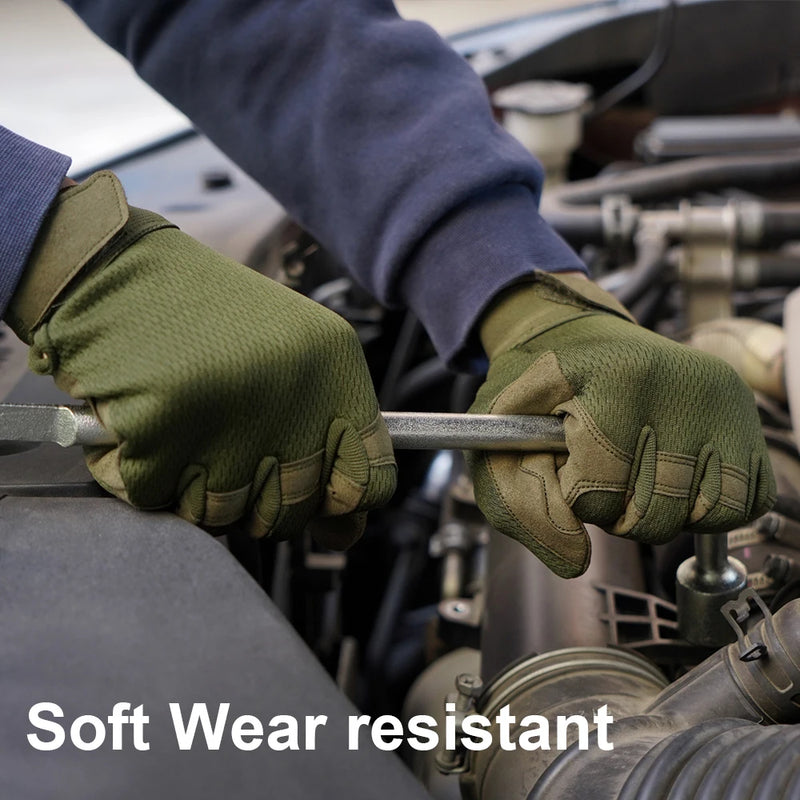 Gants Tactiques de Travail en Nylon Stretch, Paume Antidérapante, Noir ou Vert Armée, S à XL, vue 5