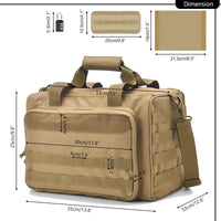 Sac de Tir en Nylon 600D à Cloisons Amovibles et Panneaux MOLLE, 37 x 23 x 27 cm, vue 4