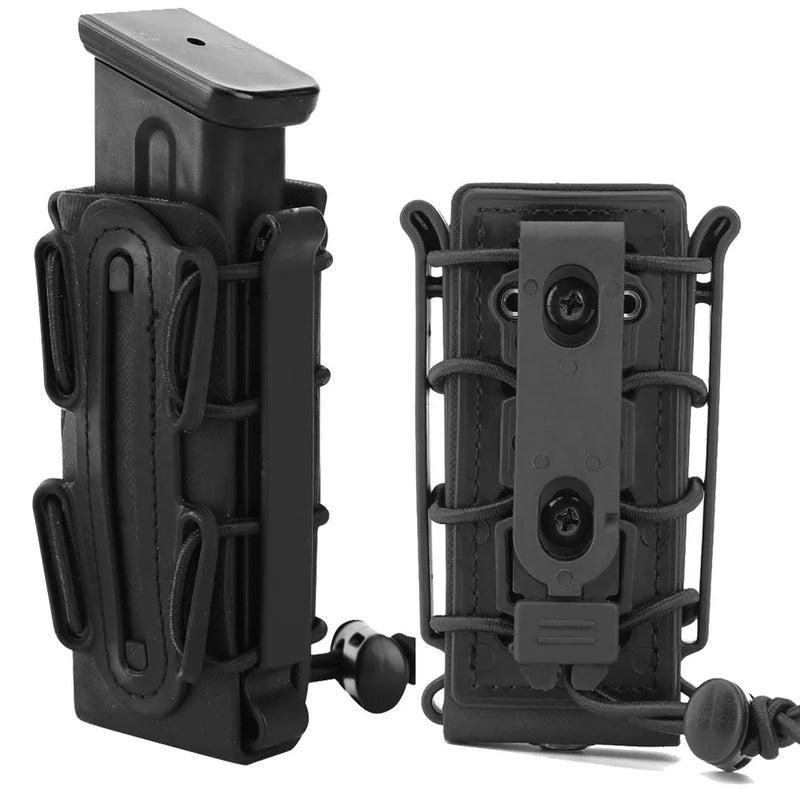Porte-Chargeur Pistolet 9 mm à Coque Souple, Fixation Ceinture et MOLLE