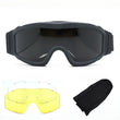Lunettes Masque Tactiques Noires à Porter sur Casque, 1 ou 3 Verres
