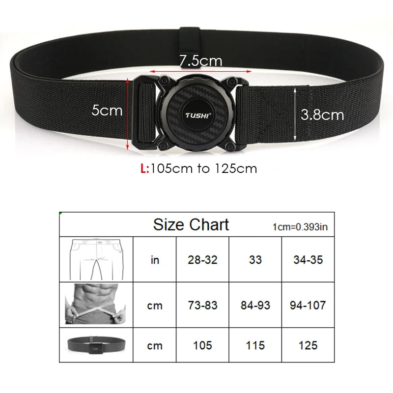 Ceinture Tactique Élastique Nylon, Boucle Rotative en Zinc, 125 cm, vue 5
